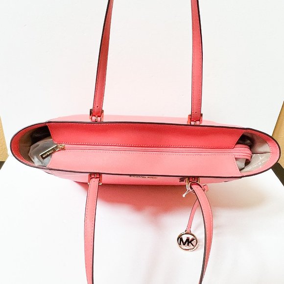 Michael Kors Gilly Large Drawstring Travel Tote Shoulder Bag Grapefruit Pink - Picture 6 of 10